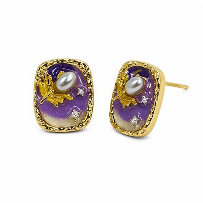 Lavender Floral Studs