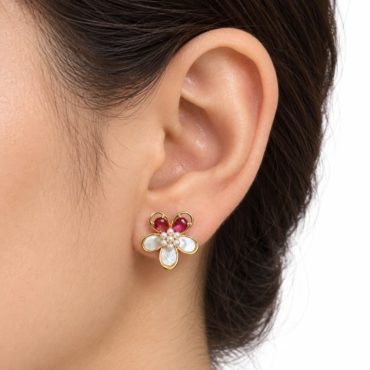 Pink Daisy Studs