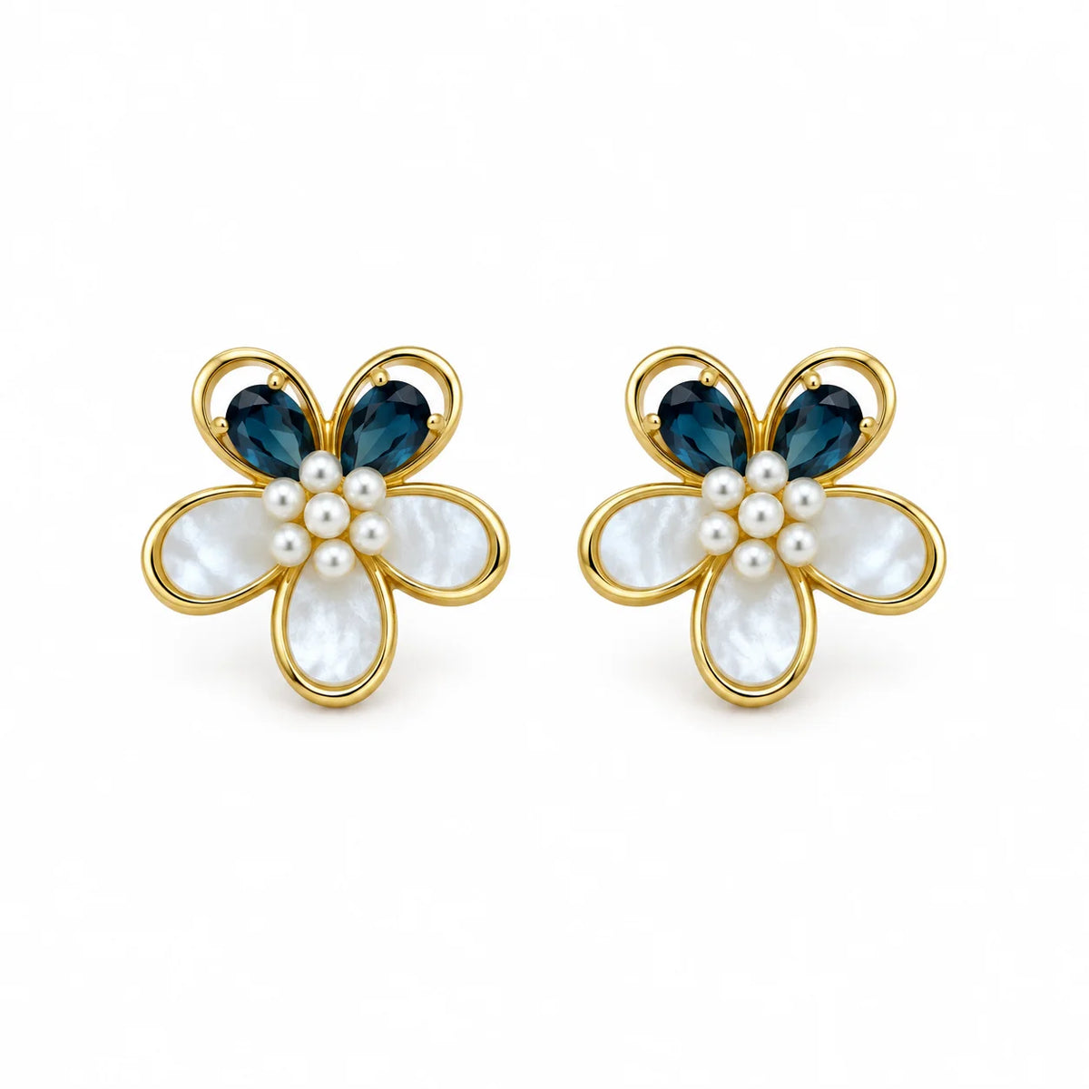 Blue Daisy Studs
