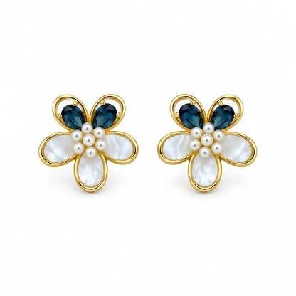 Blue Daisy Studs
