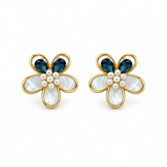 Blue Daisy Studs