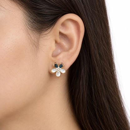 Blue Daisy Studs