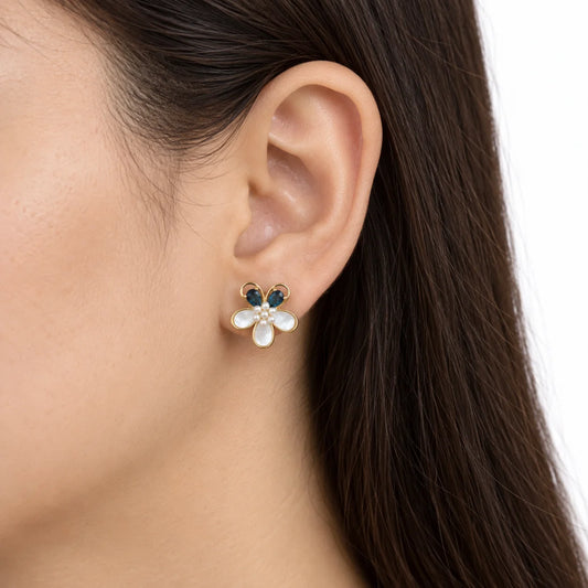 Blue Daisy Studs