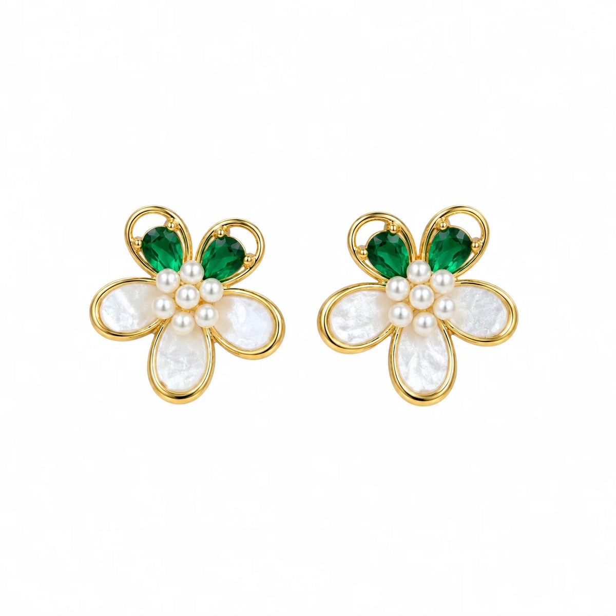 Green Daisy Studs