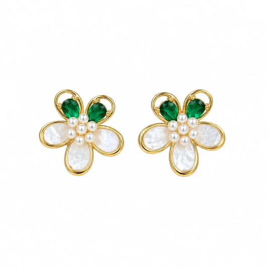 Green Daisy Studs