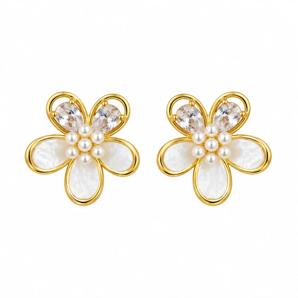 White Daisy Studs