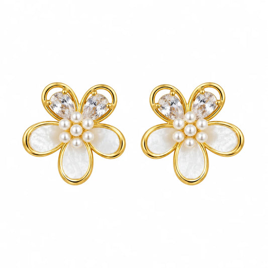 White Daisy Studs