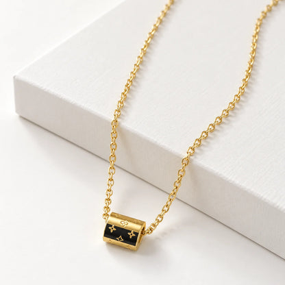 Gold Barrel Necklace