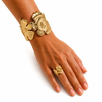 Golden Petal Cuff