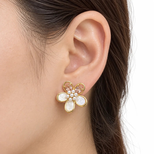 Rose Gold Daisy Studs