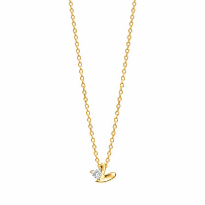 Stoned Heart Necklace - Gold