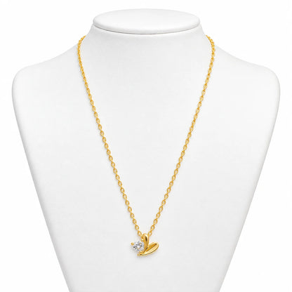 Stoned Heart Necklace - Gold