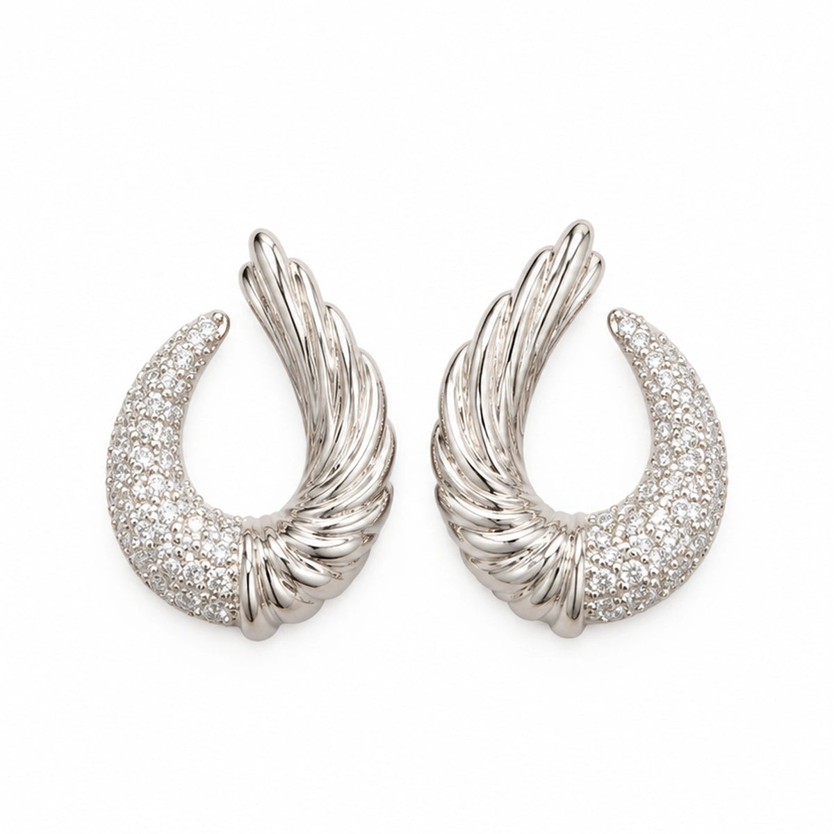 Crescent Earrings - Silver