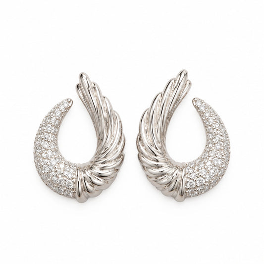 Crescent Earrings - Silver