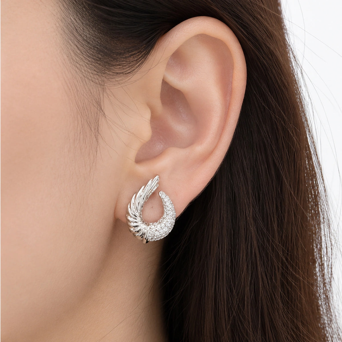 Crescent Earrings - Silver