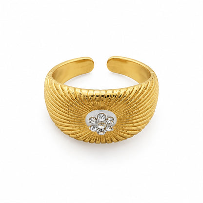 Ribbed Gold Ring