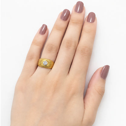Ribbed Gold Ring